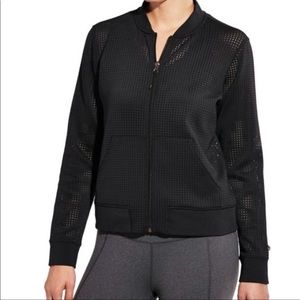 Calia by Carrie Underwood Black Mesh Zip Up Jacket